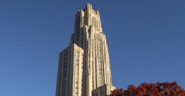 Cathedral of learning in the fall